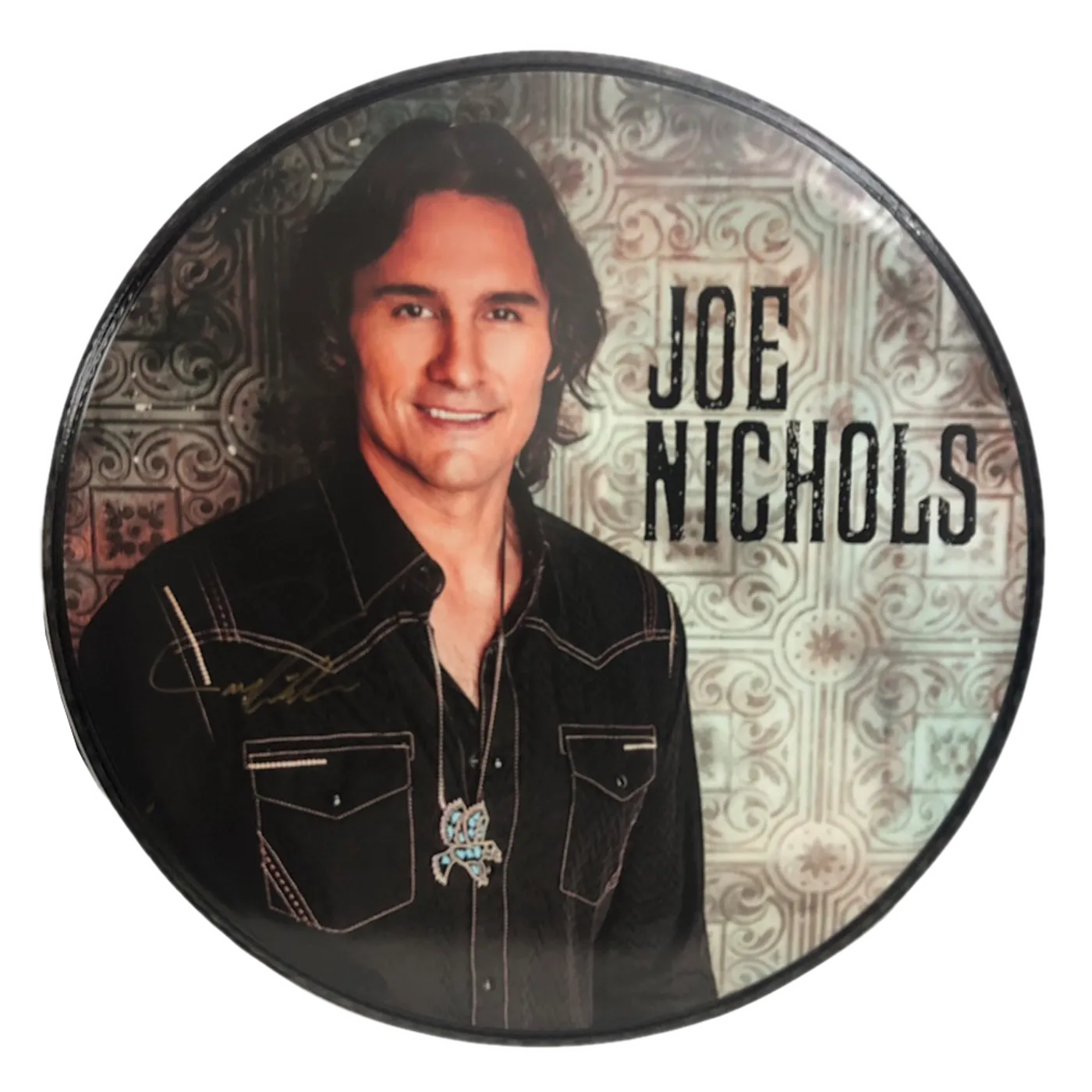 Joe Nichols Signed Drumhead- Black Shirt
