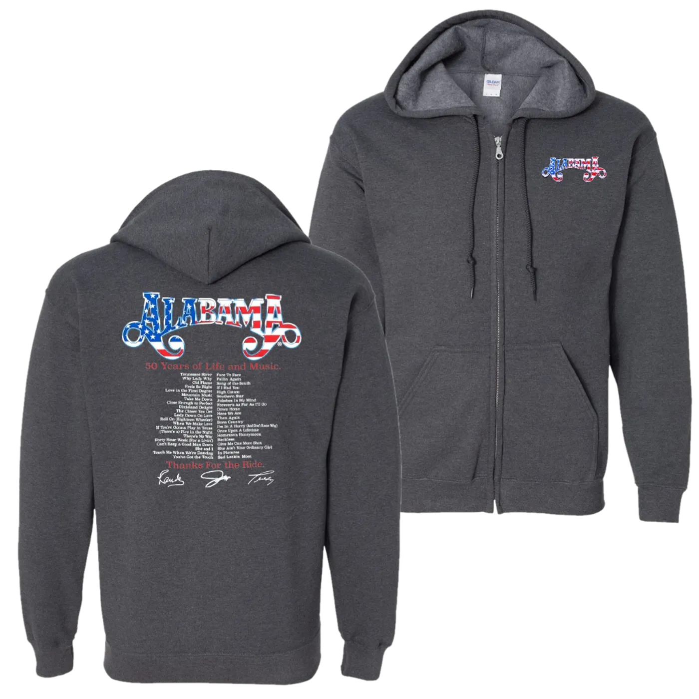 Alabama Dark Heather Zip Up Hoodie