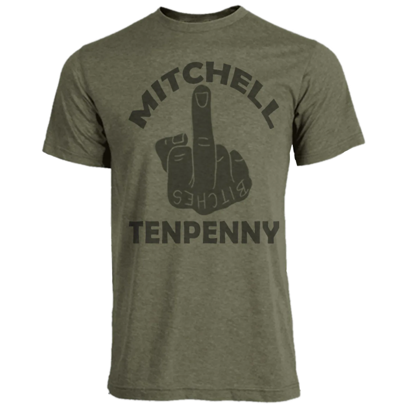 Mitchell Tenpenny Heather Military Green Finger Tee