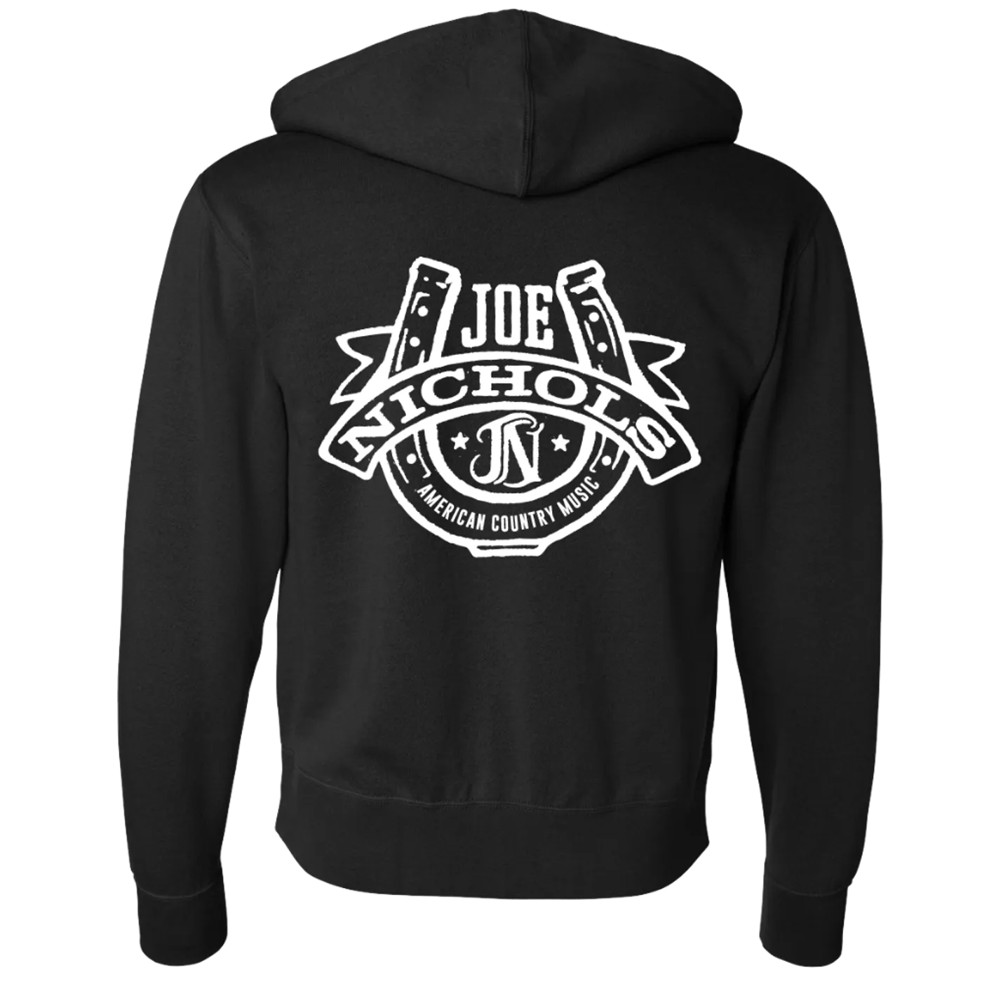 Joe Nichols Black Zip Up Hoodie