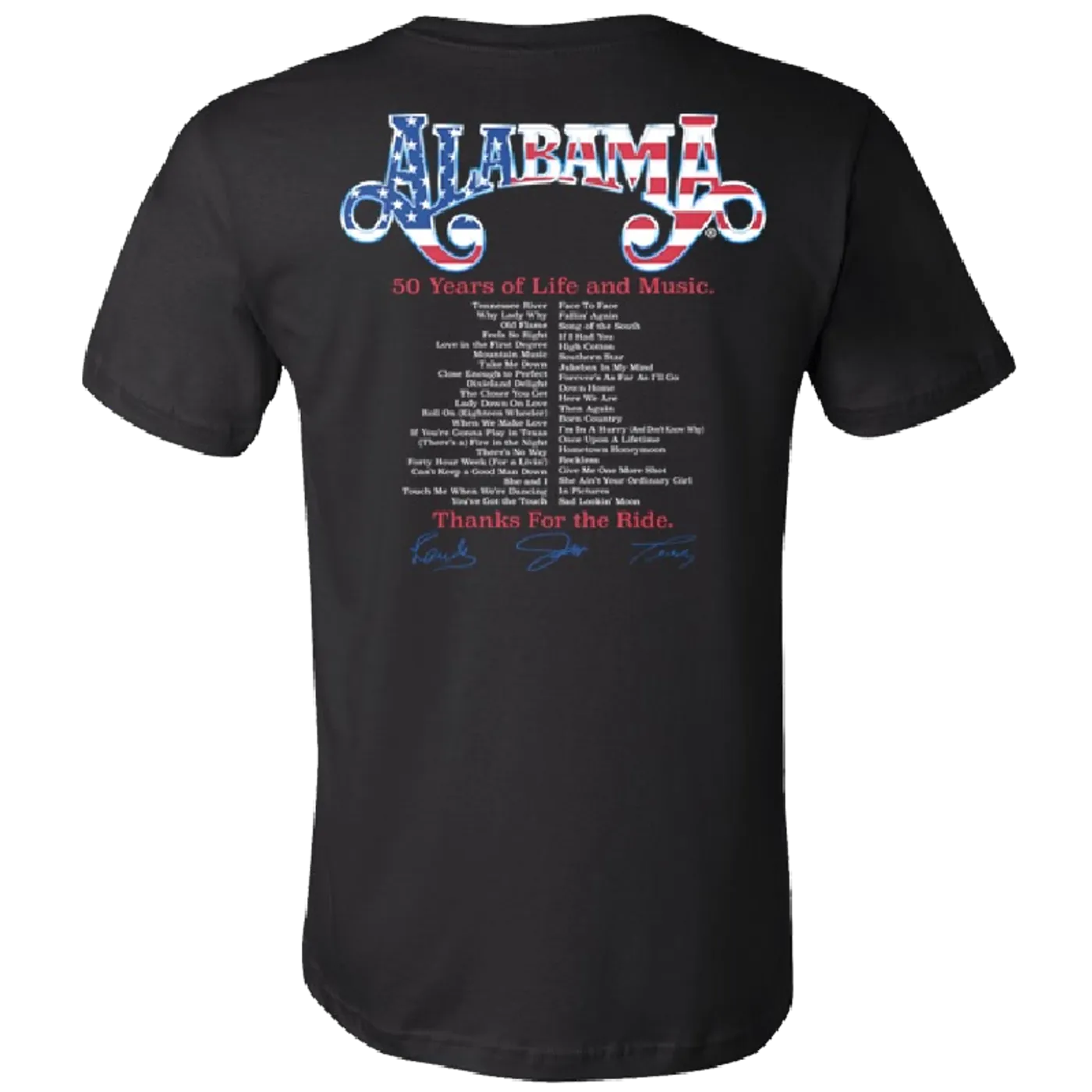 Alabama Black Tee- 50 Years of Life and Music