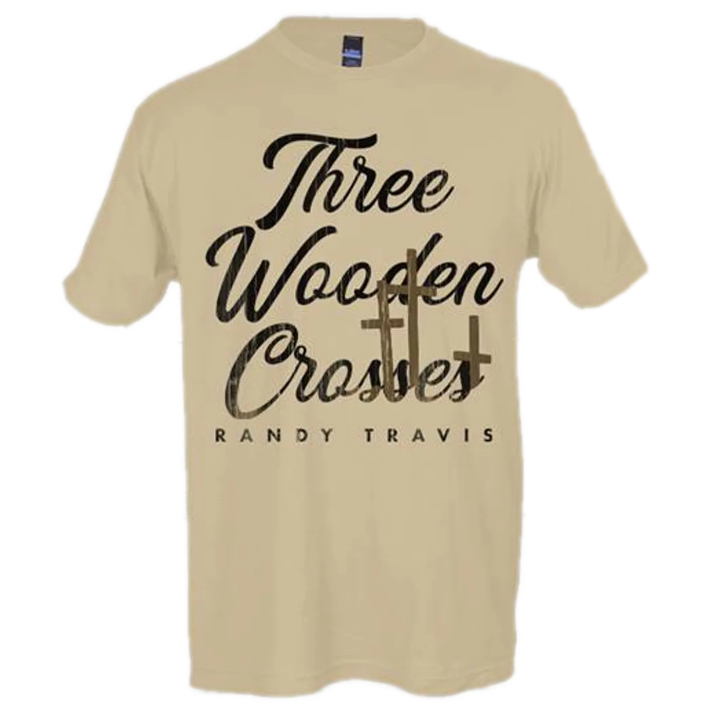 Randy Travis Tan Three Wooden Crosses Tee
