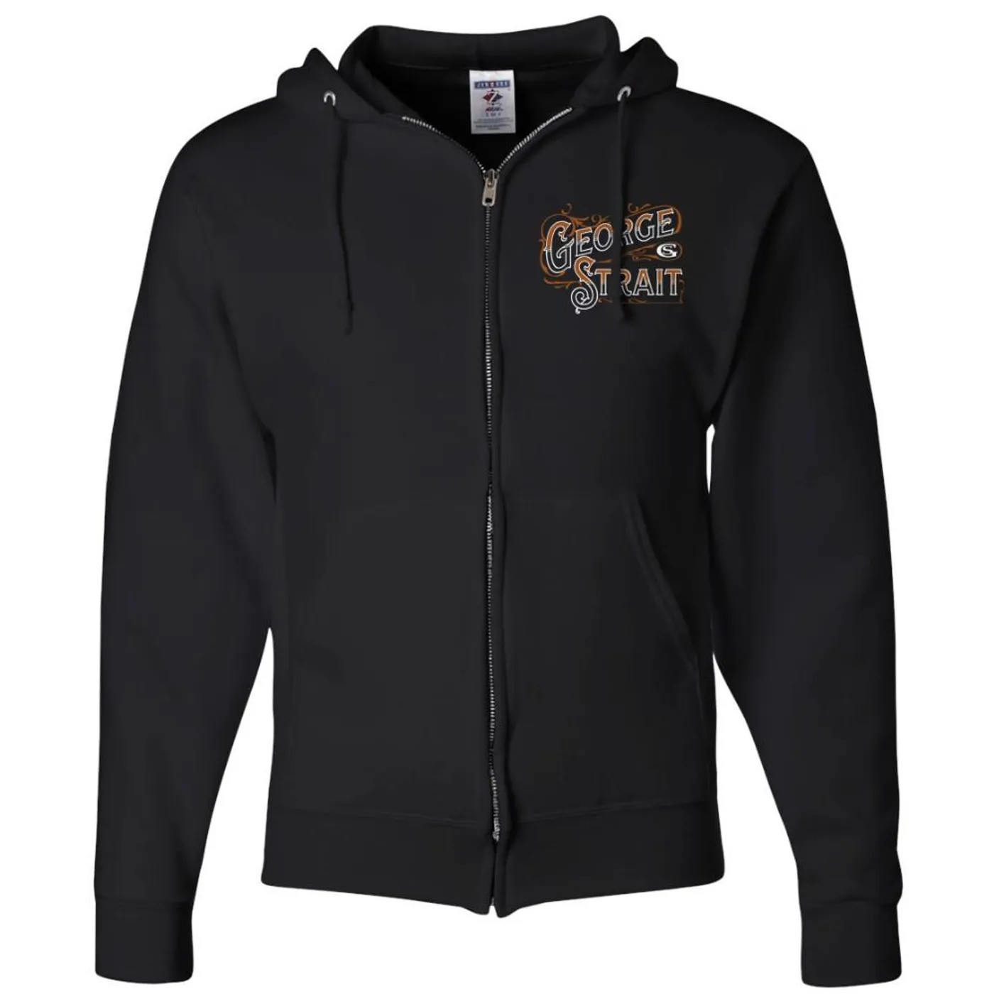 George Strait Zip Up Black Hoodie