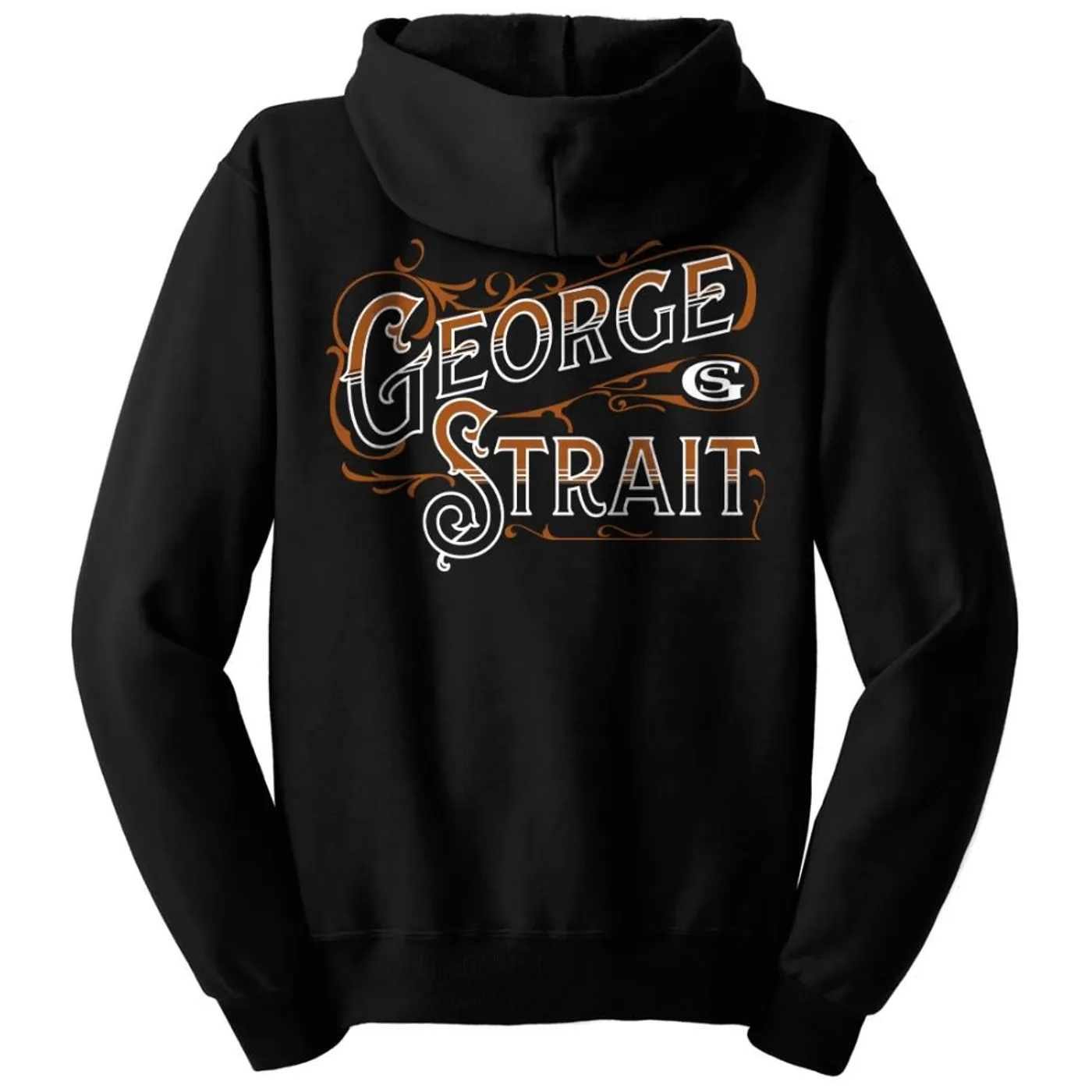 George Strait Zip Up Black Hoodie