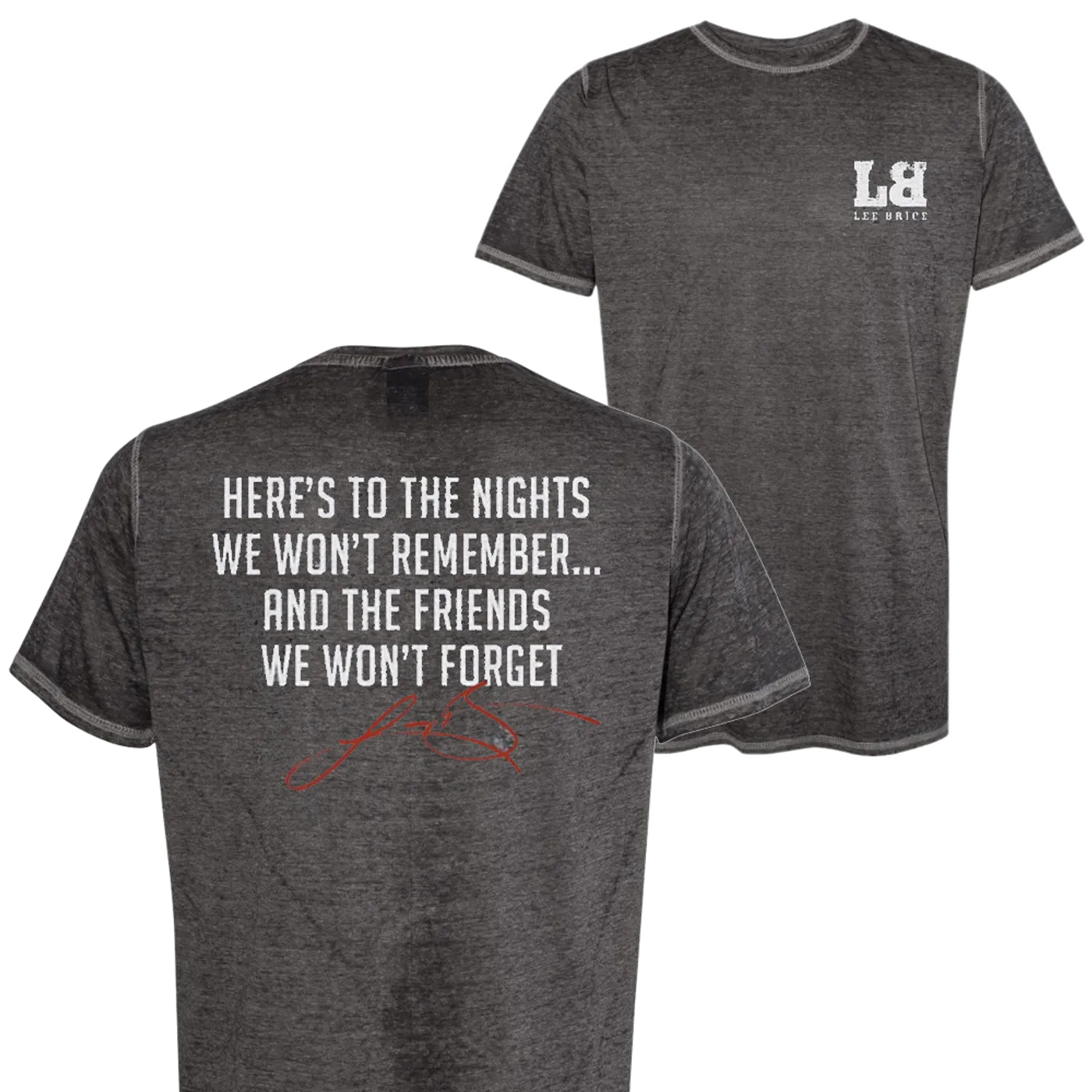 Lee Brice Black Acid Washed Friends Tee