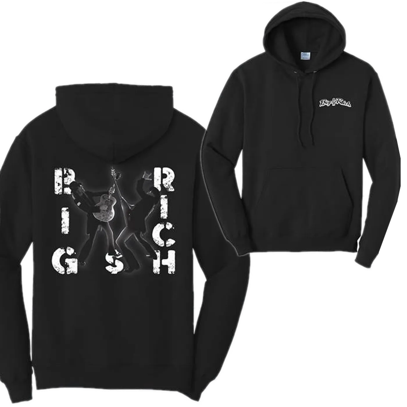 Big and Rich Black Pullover Duotone Hoodie
