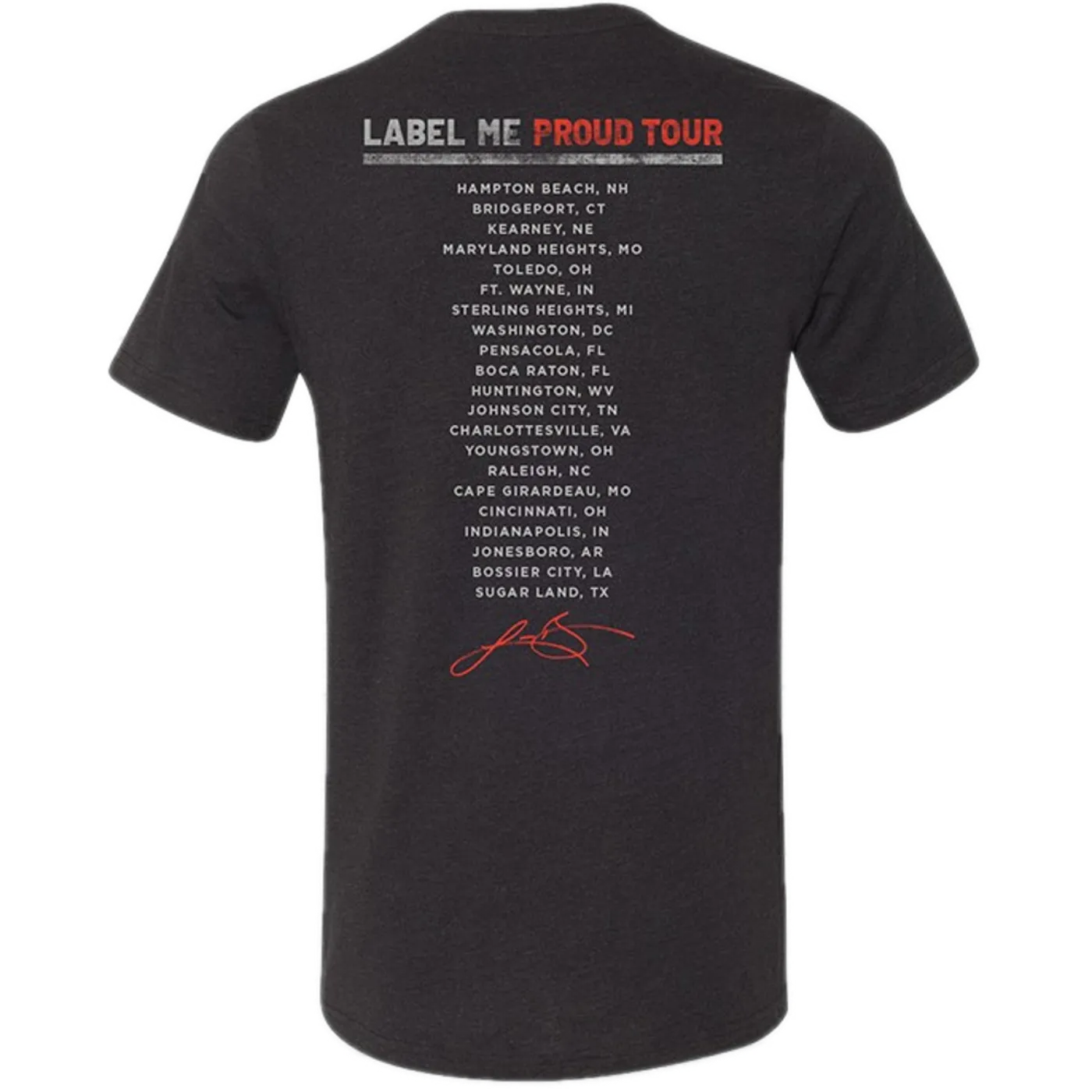 Lee Brice Black Label Me Proud Tour Tee