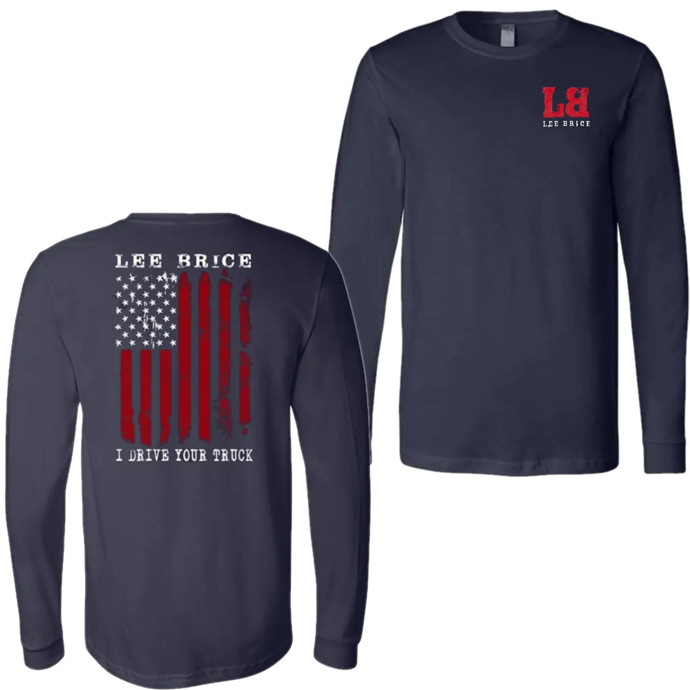 Lee Brice Long Sleeve Navy Flag Tee