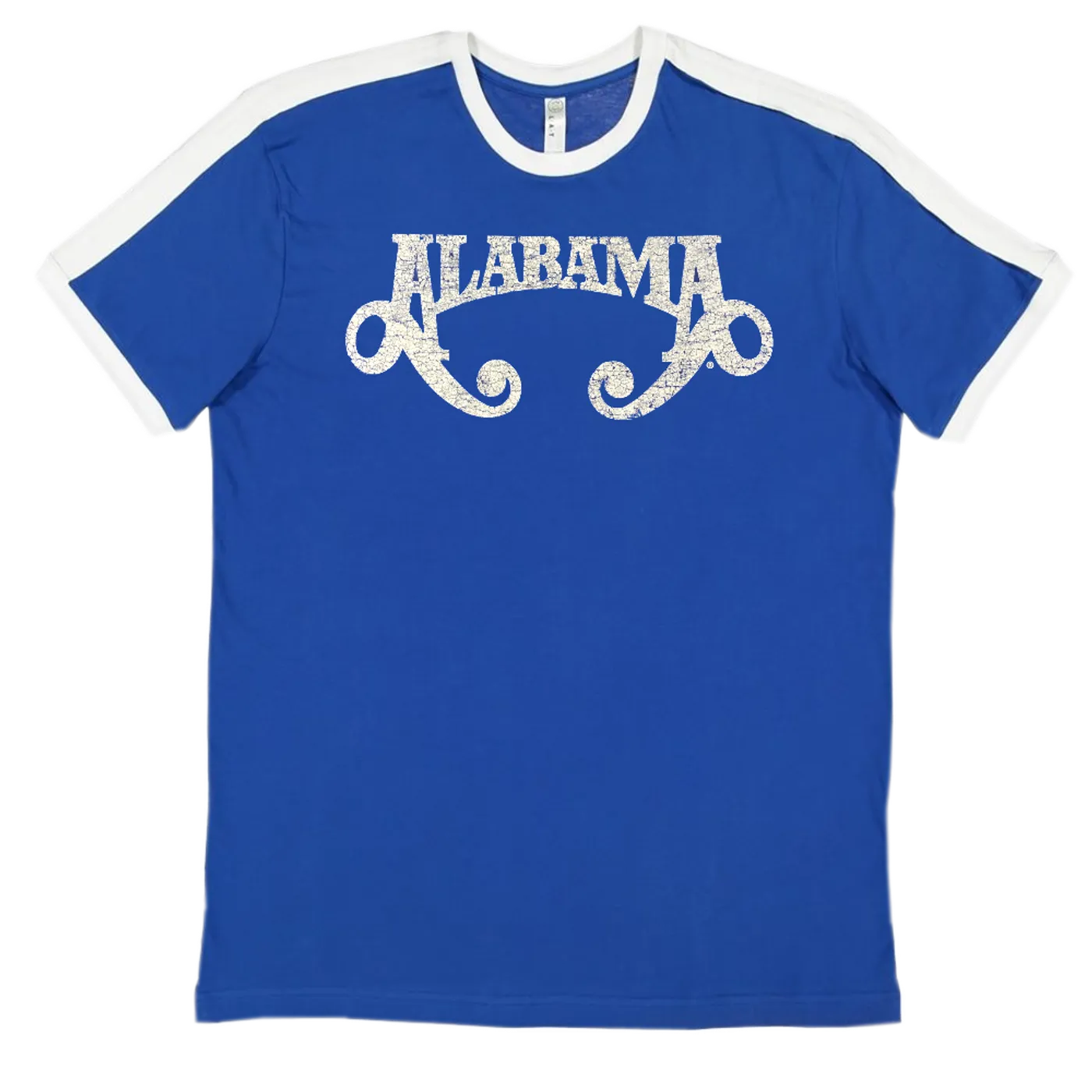 Alabama Womens Retro Ringer Royal and White Tee