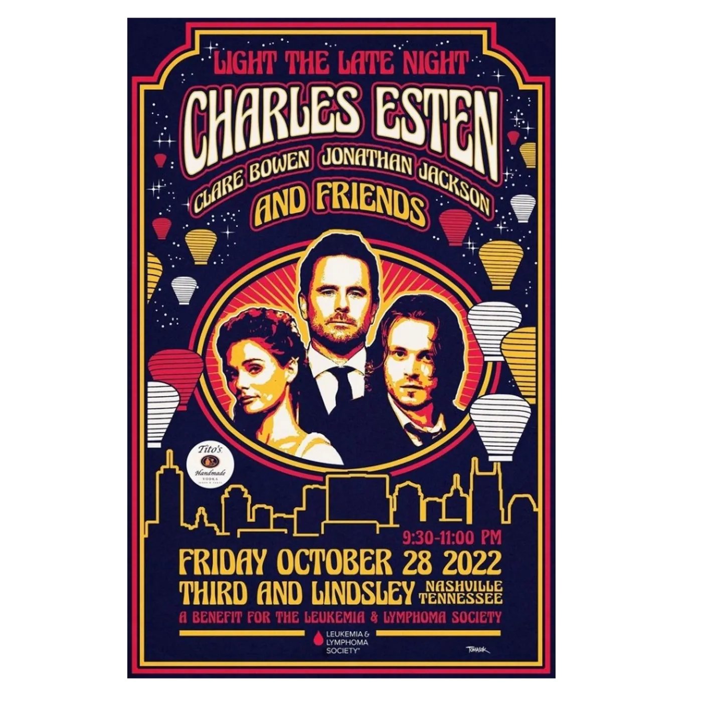 Charles Esten SIGNED 2022 Light the Night Poster