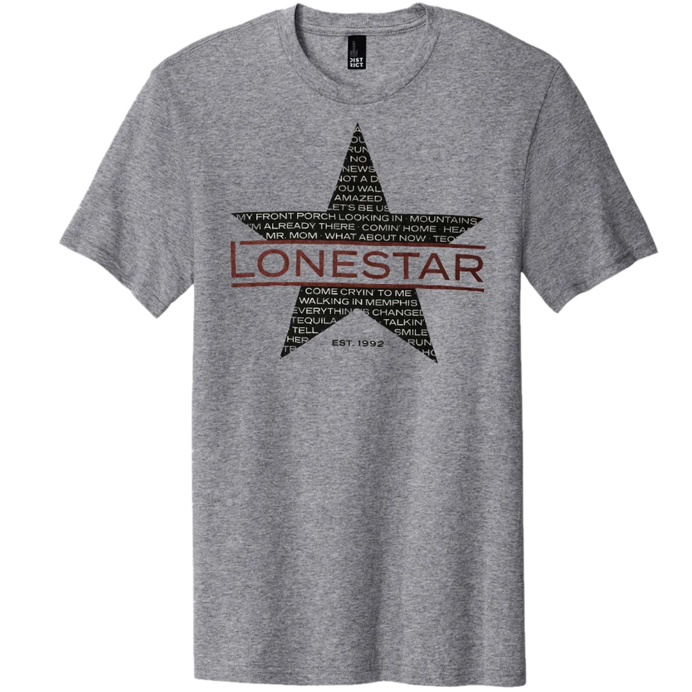 Lonestar Heather Grey Star Logo Tee