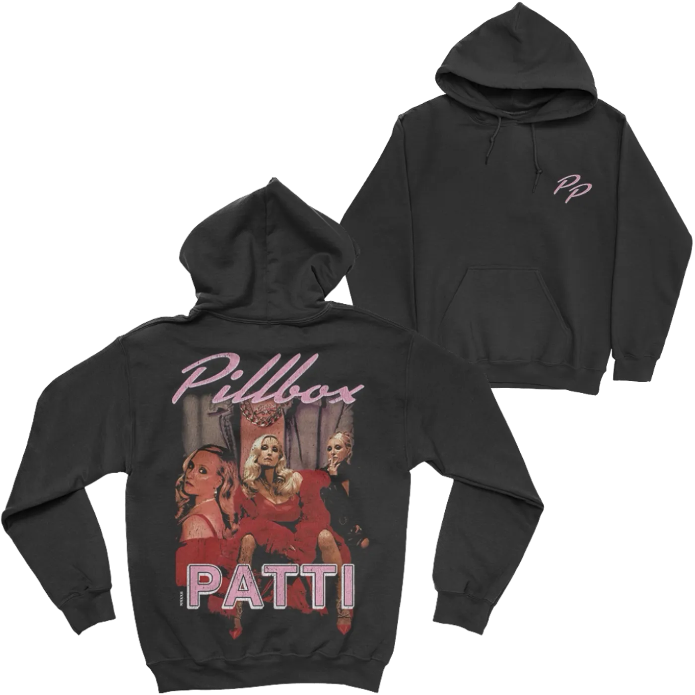 Pillbox Patti Black Pullover Hoodie