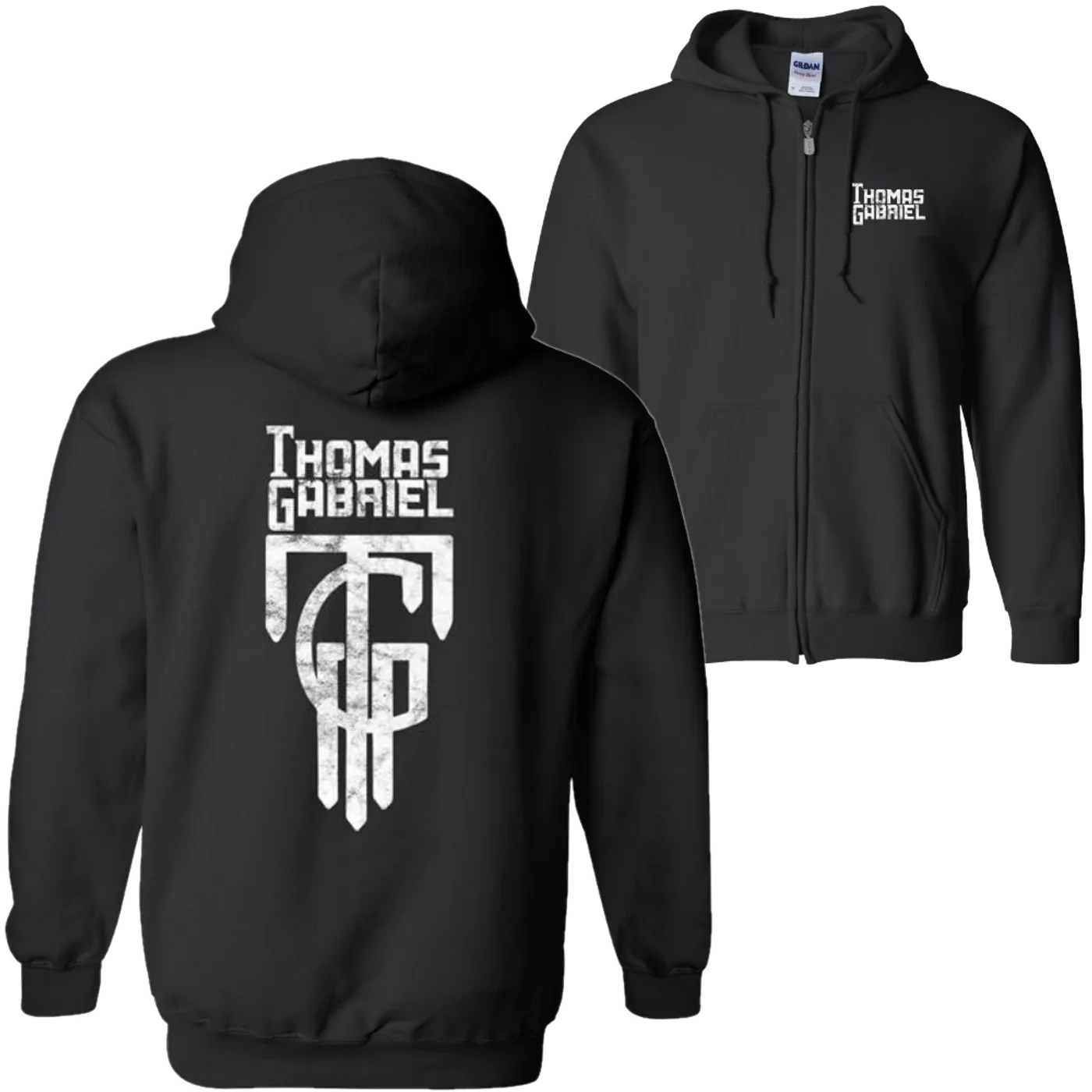 Thomas Gabriel Black Zip Up Hoodie