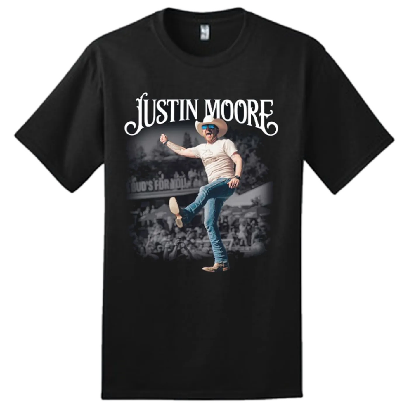 Justin Moore Black Live Action Tour Tee