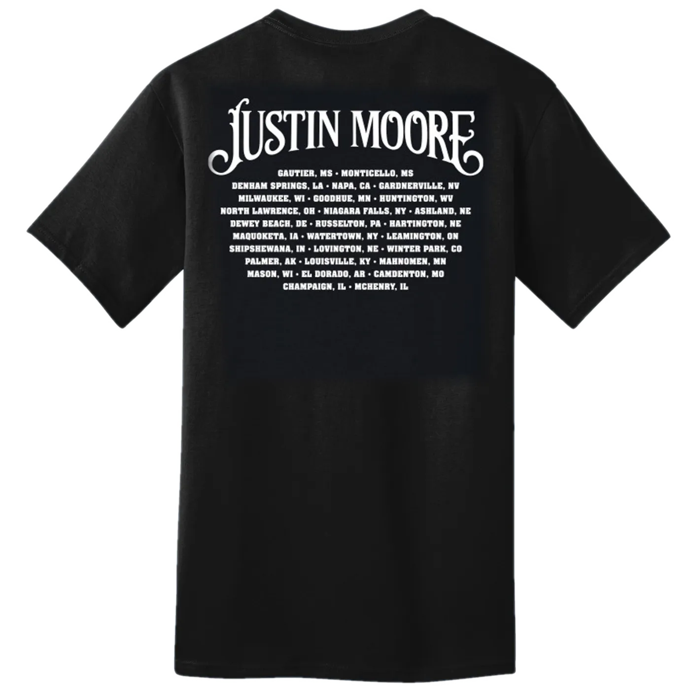 Justin Moore Black Live Action Tour Tee