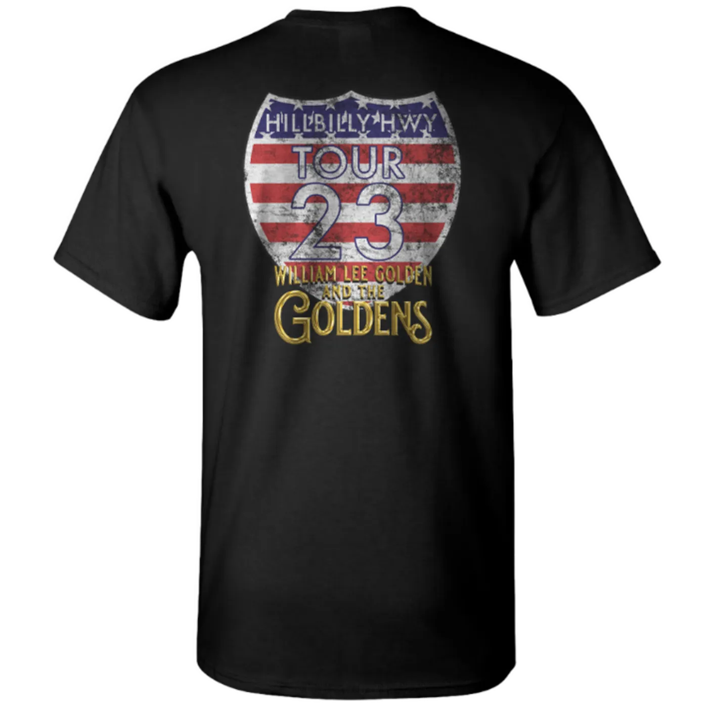 William Lee Golden The Goldens Black Hillbilly Hwy Tour Roadsign Tee