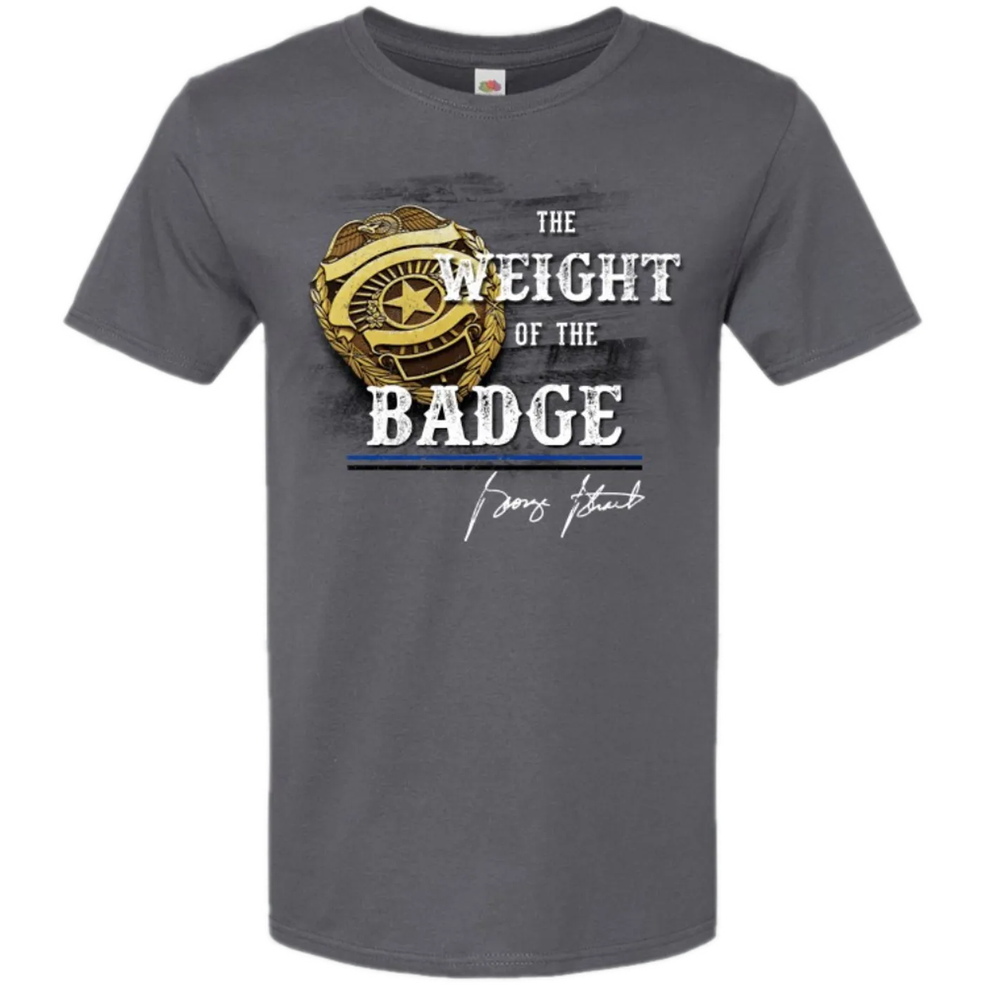 George Strait Charcoal Grey (Gold) Badge Tee