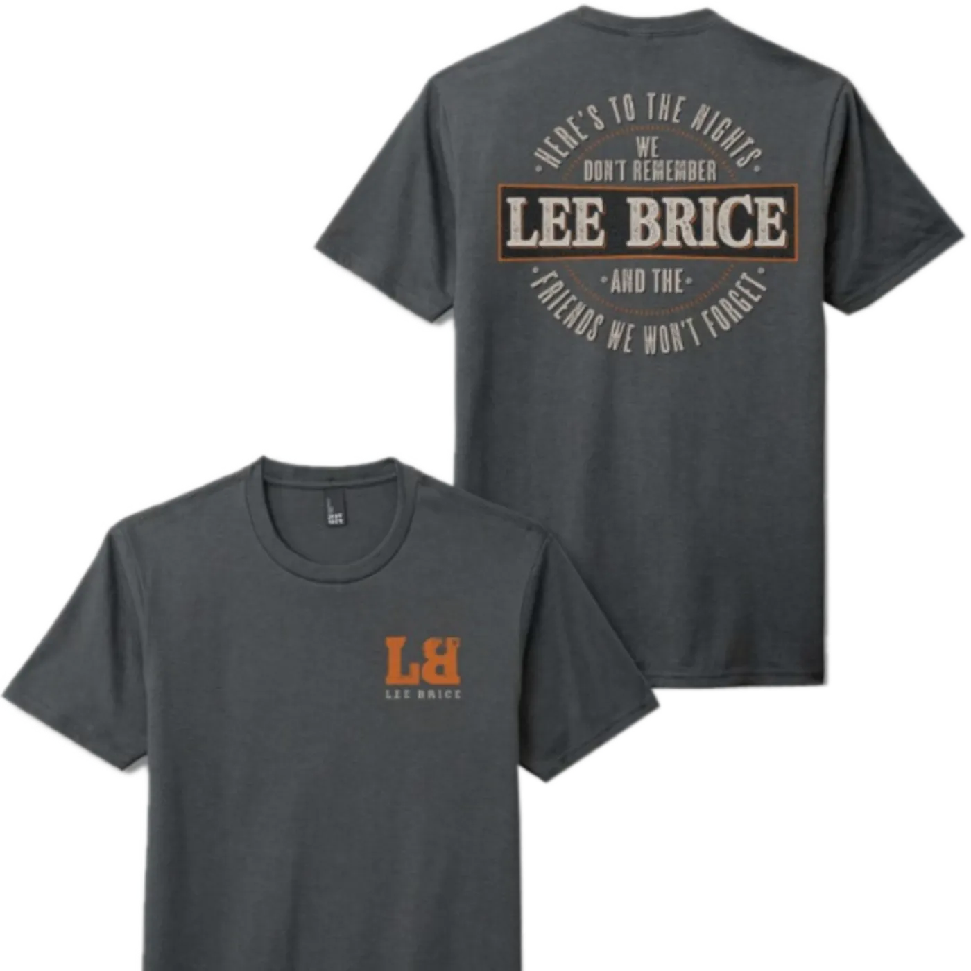  Lee Brice Charcoal Here's To The Nights Tee