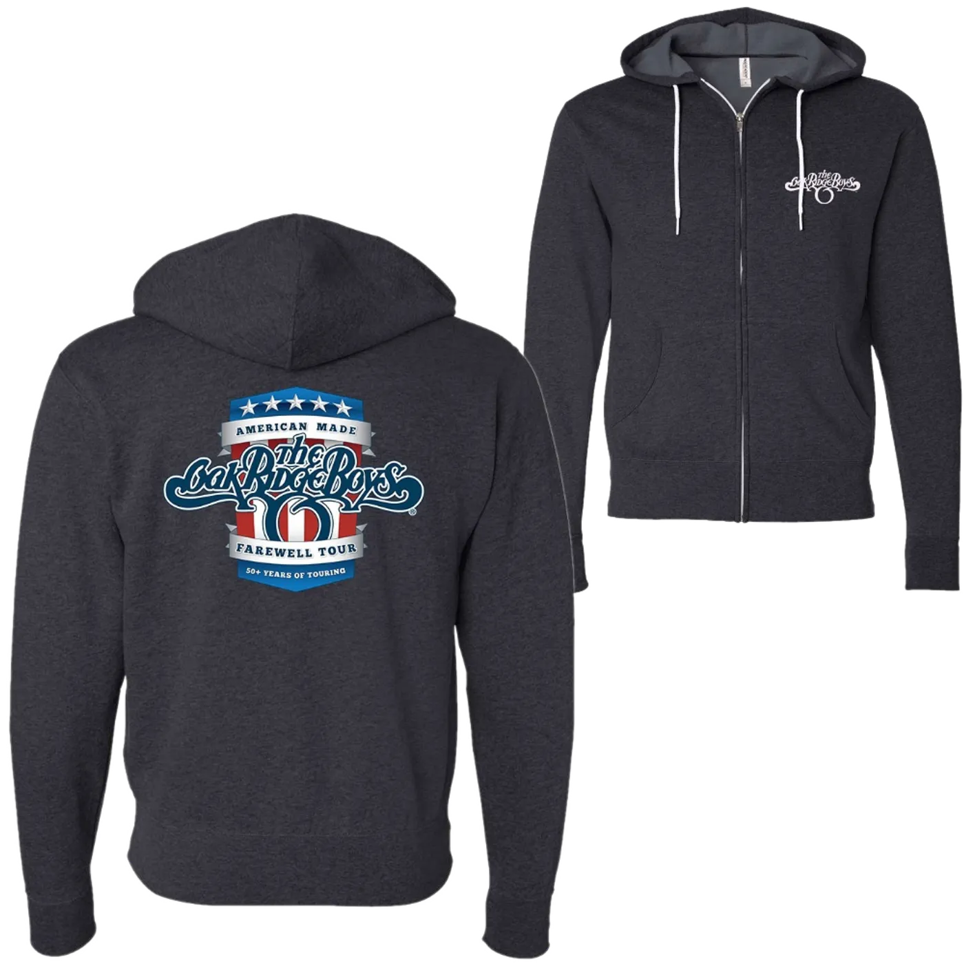 The Oak Ridge Boys Grey Farewell Tour Zip Up Hoodie