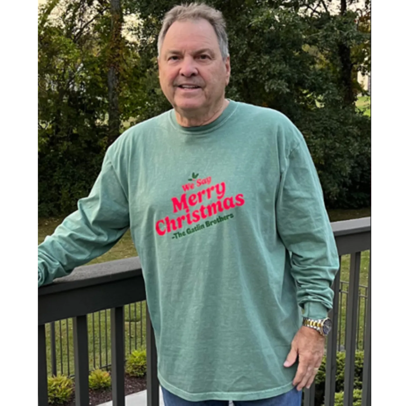 Larry Gatlin & The Gatlin Brothers Gatlin Brothers Long Sleeve We Say Merry Christmas Tee