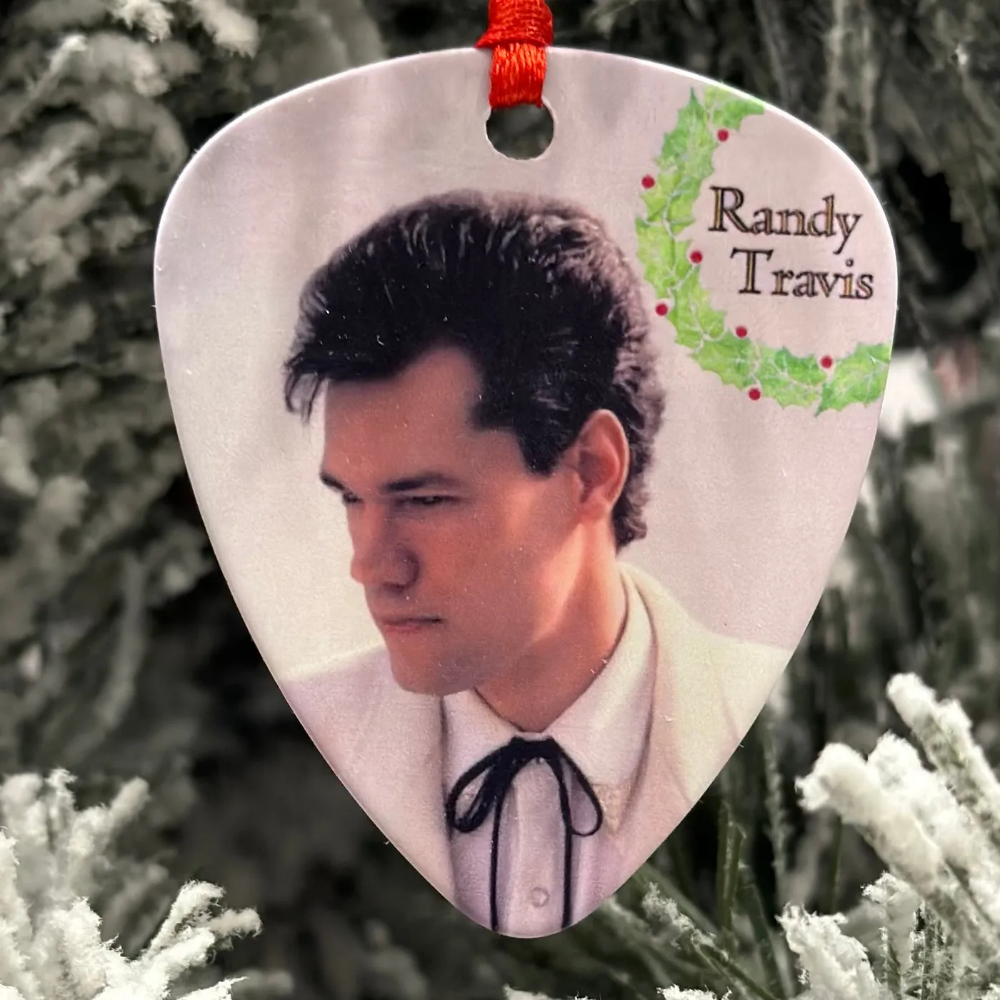 Randy Travis Guitar Pick Christmas Ornament