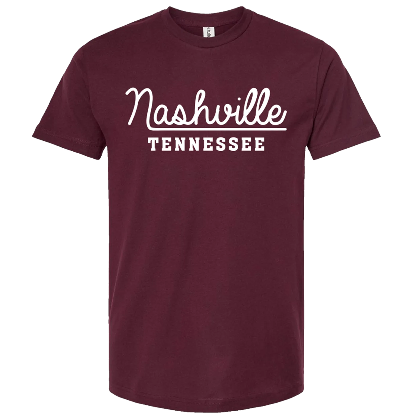 Maroon Nashville Script Tee
