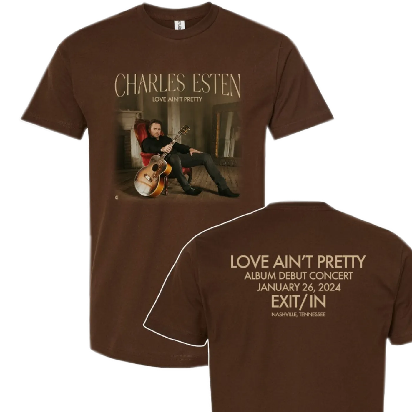 Charles Esten Brown Love Ain't Pretty Exit/In Album Release Tee