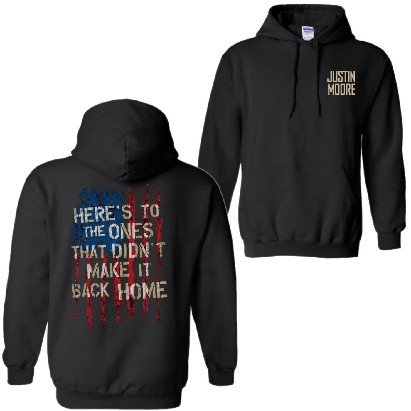 Justin Moore Here's To the Ones Black Pullover Hoodie