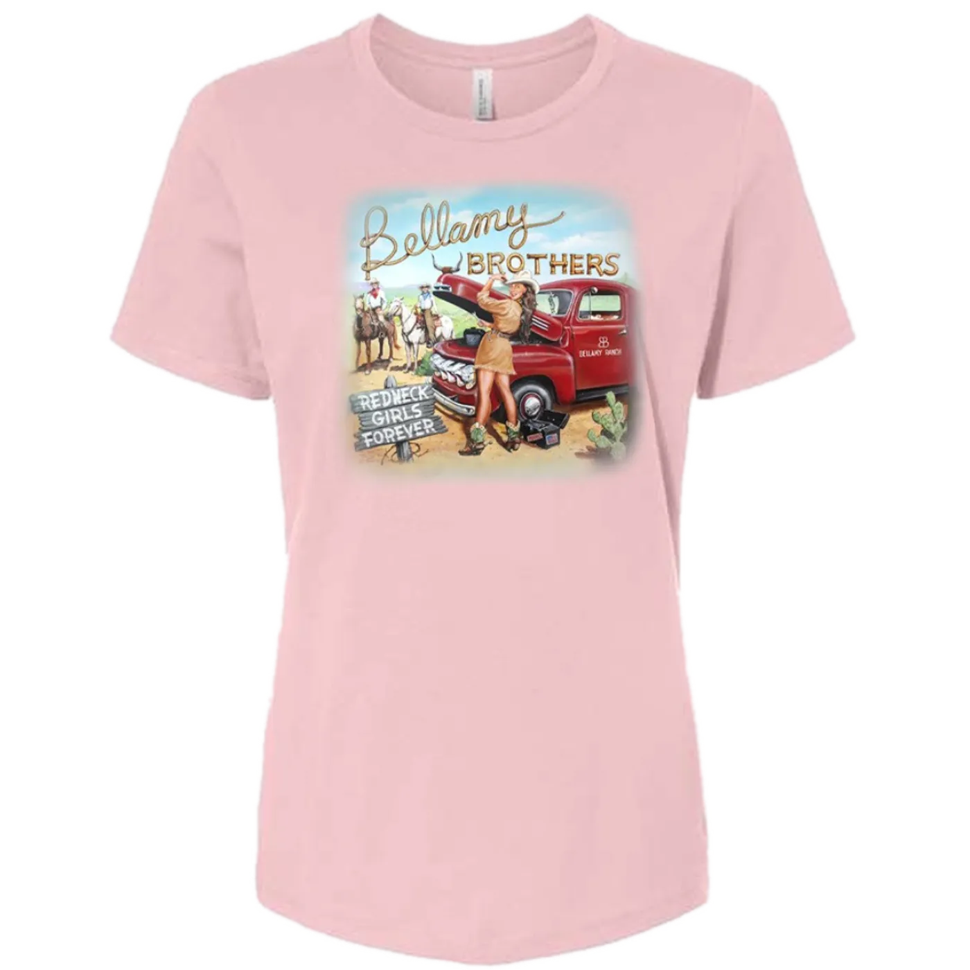 The Bellamy Brothers Ladies Pink Redneck Girls Truck Tee