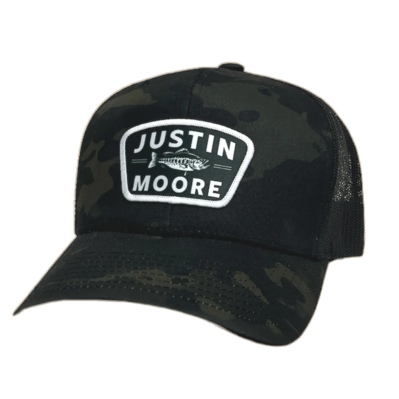 Justin Moore Camo and Black Bass Ballcap