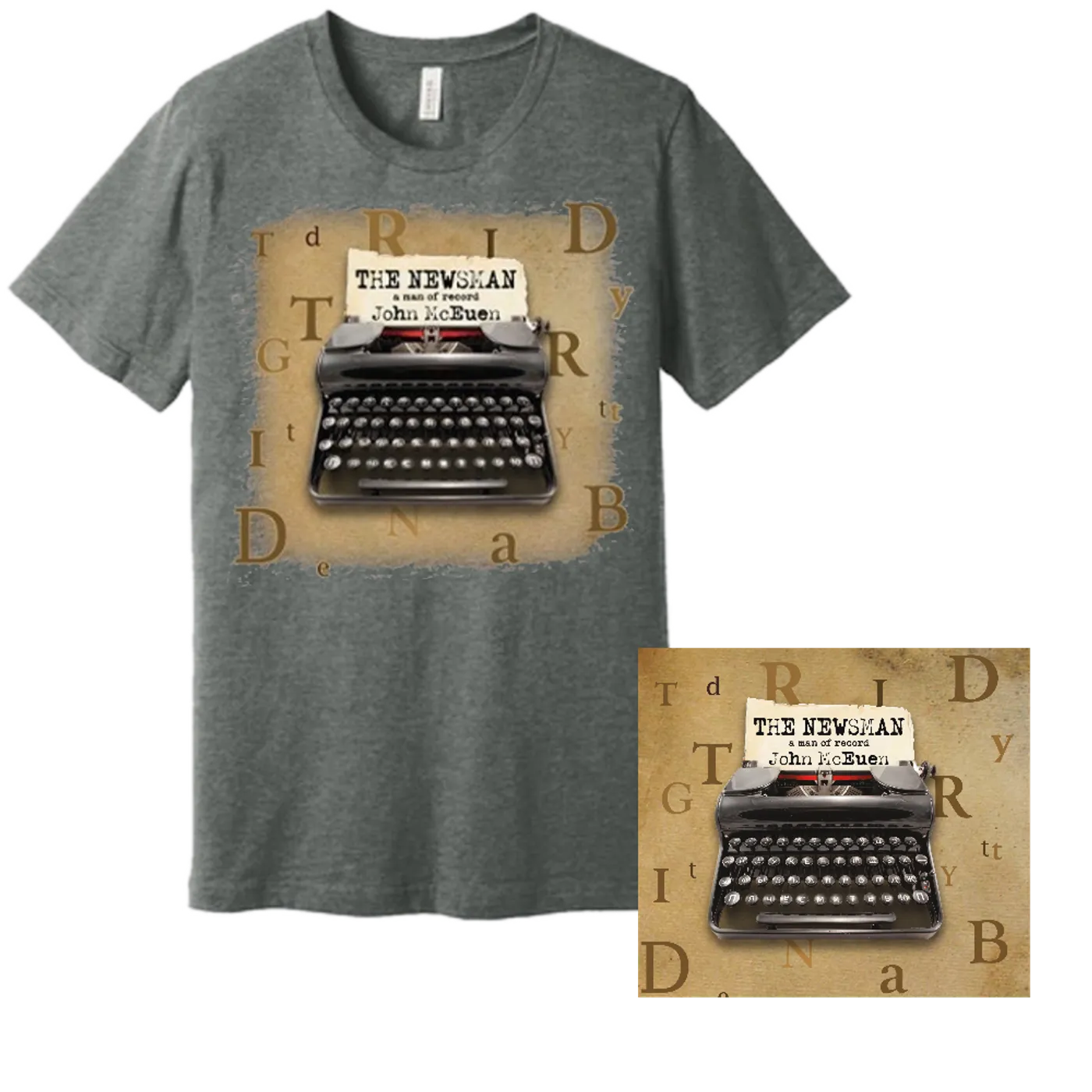 John McEuen The Newsman Tee PLUS CD Bundle