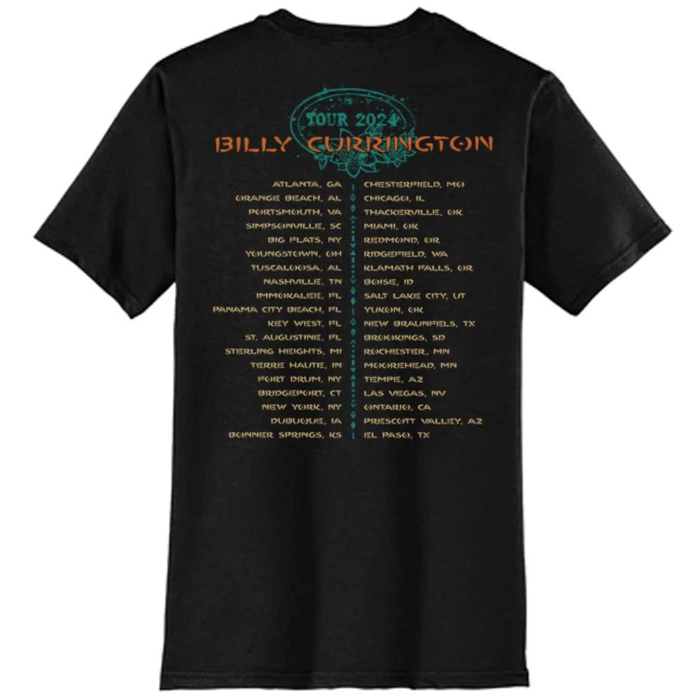 Billy Currington Black 2024 Tour Tee