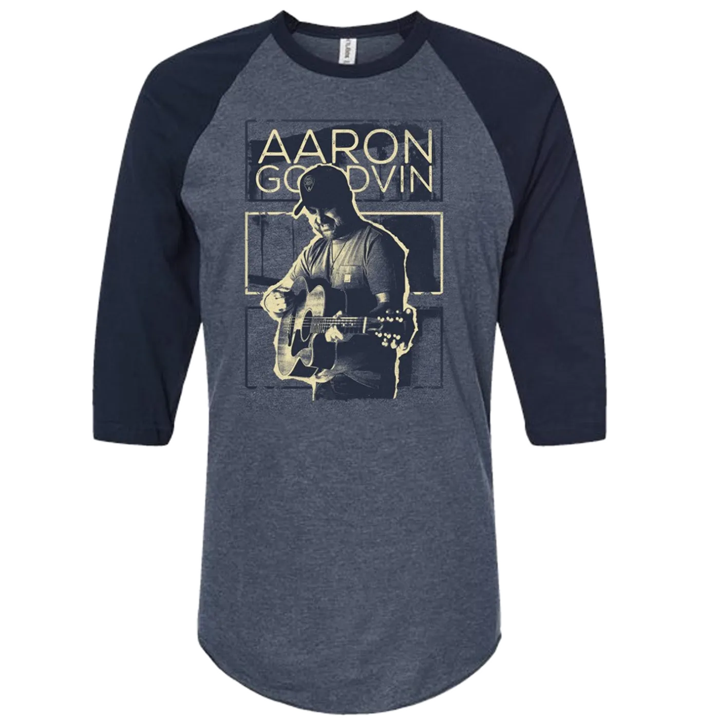 Aaron Goodvin Heather Denim and Navy Raglan