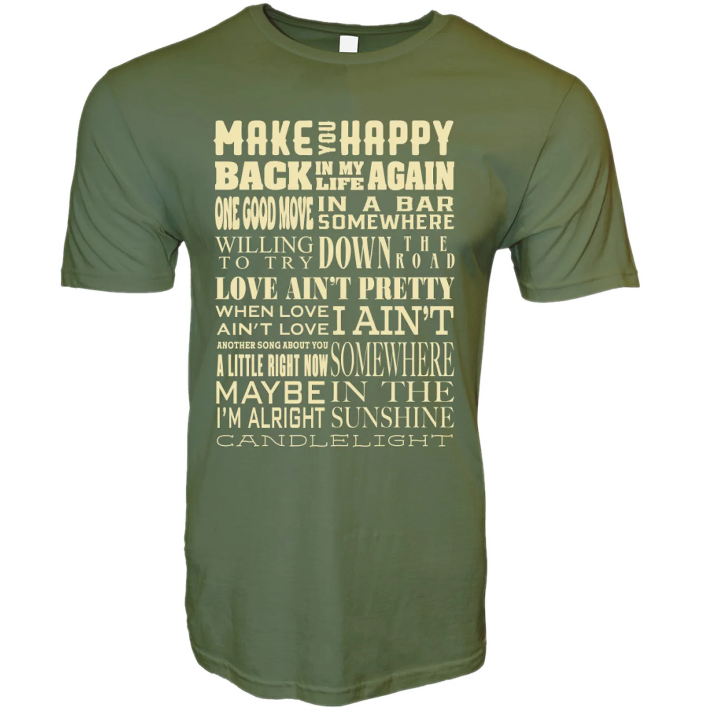 Charles Esten Light Olive Song Title Tee