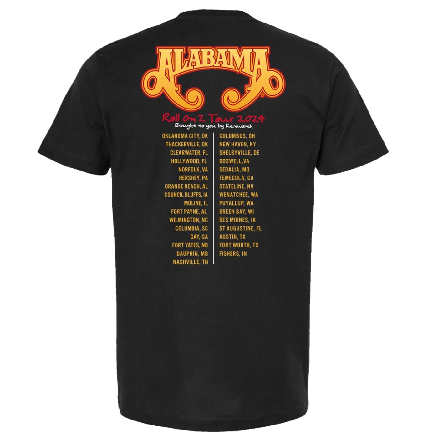 Alabama Black Roll On 2 Tour Tee