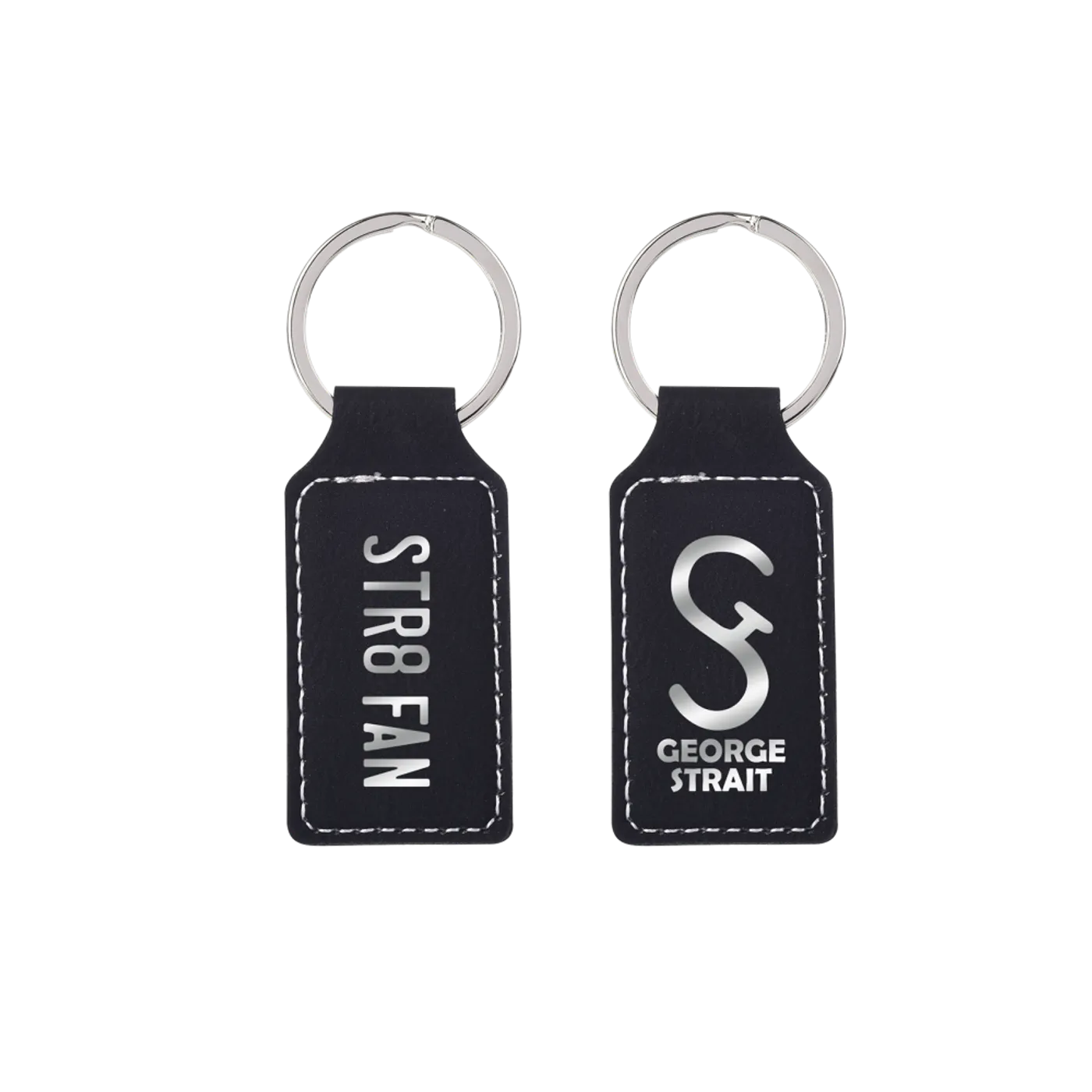 George Strait Black STR8 FAN Keychain