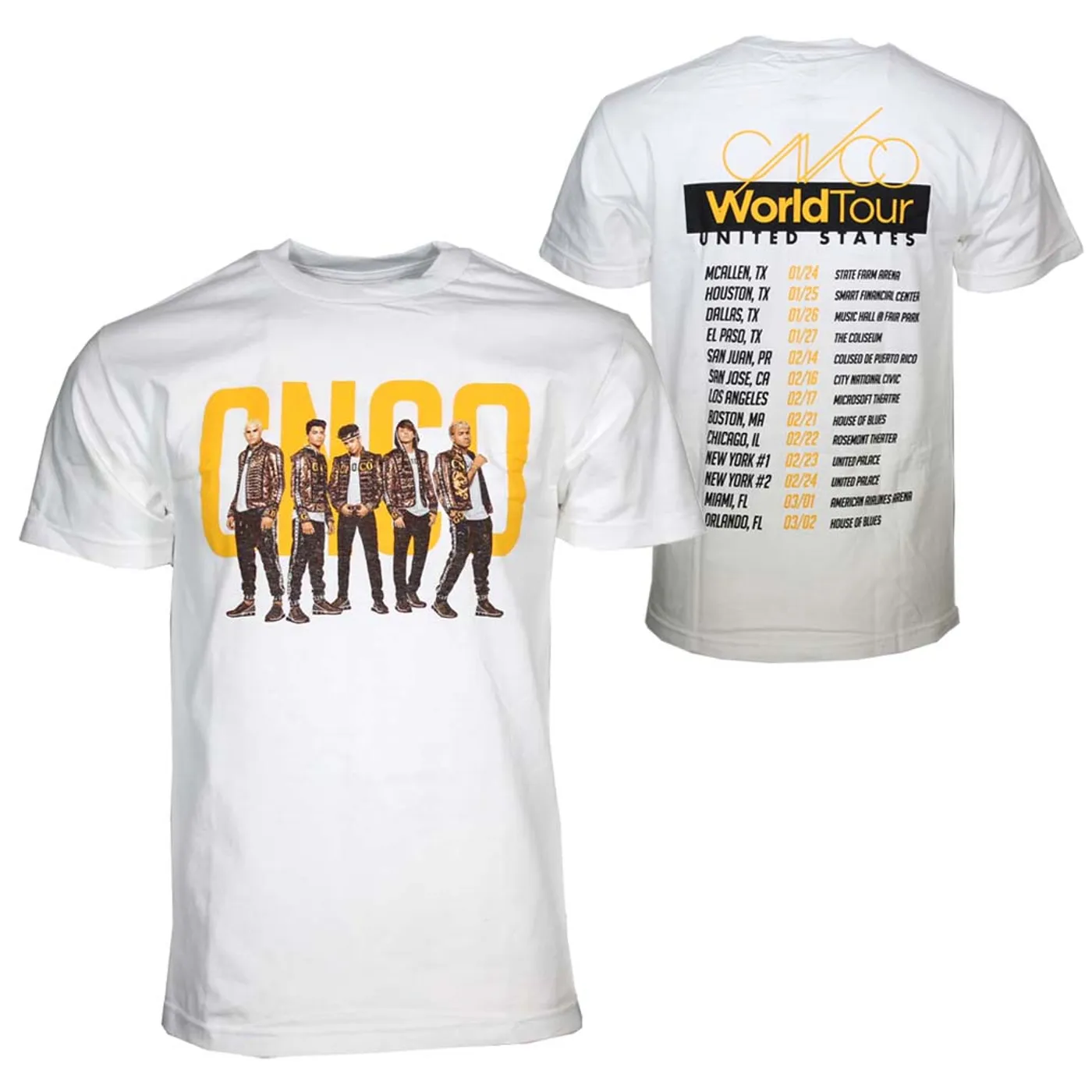 CNCO T Shirt | CNCO Band Photo White T-Shirt