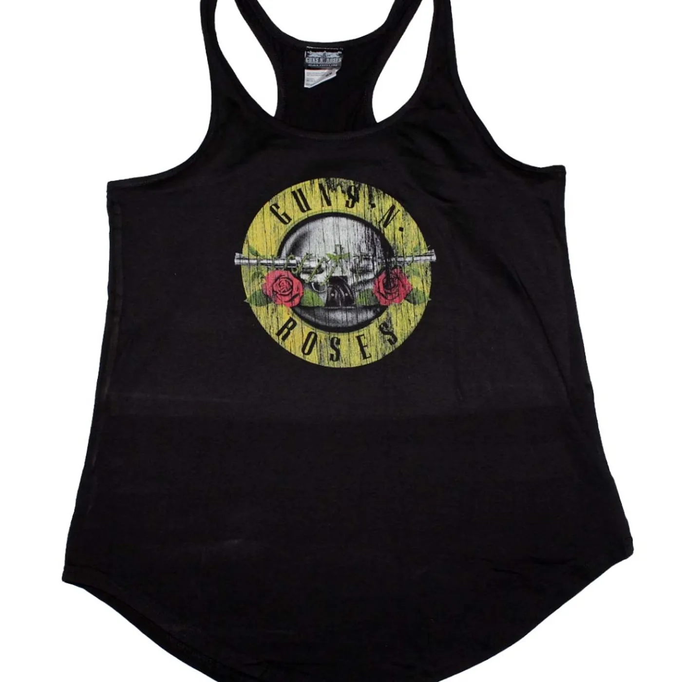Guns N' Roses T Shirt | Guns n Roses Distressed Logo Women's Racerback Tank - Black