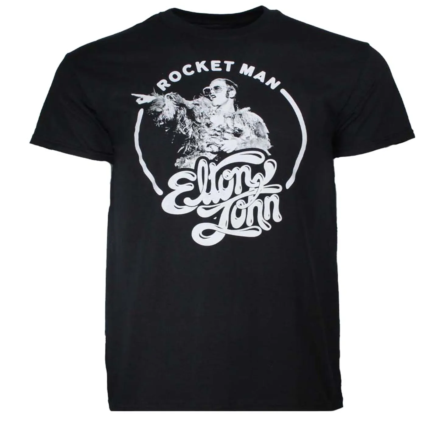 Elton John T Shirt | Elton John Rocket Man Circle T-Shirt