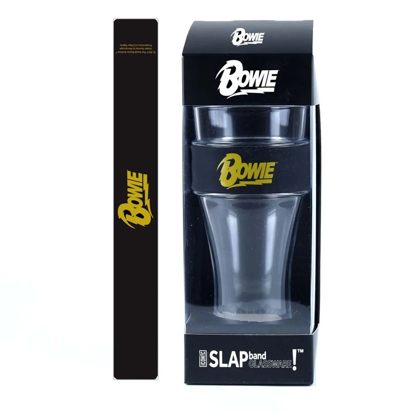 David Bowie Gold Logo Heavy Duty Slap Band Pint Glass