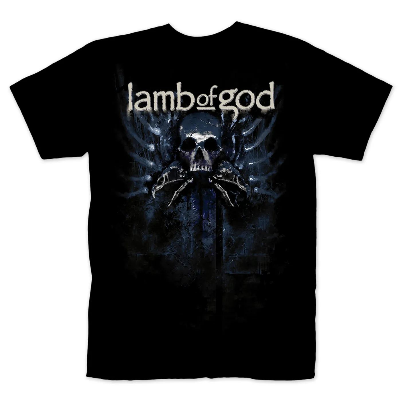 Lamb of God Blue Silver on Black T-Shirt