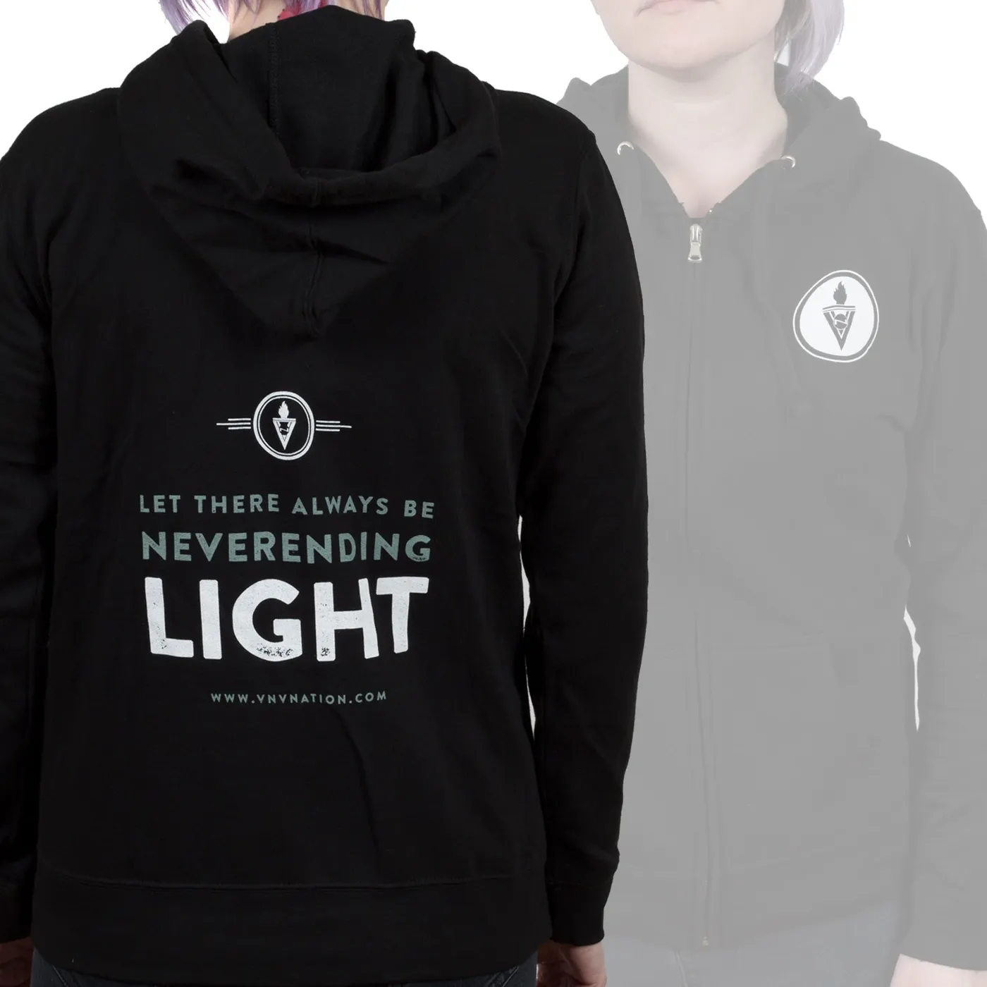 VNV Nation "Neverending Light" Girls Zipup Hoodie