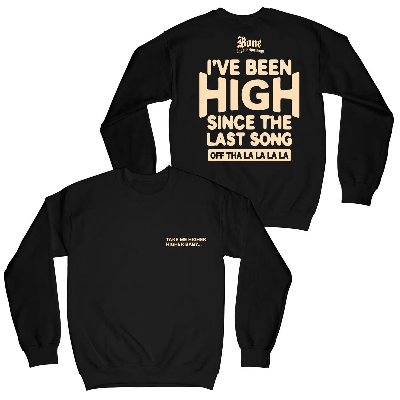 Bone Thugs-N-Harmony Weed Song "Black" Crewneck Sweatshirt