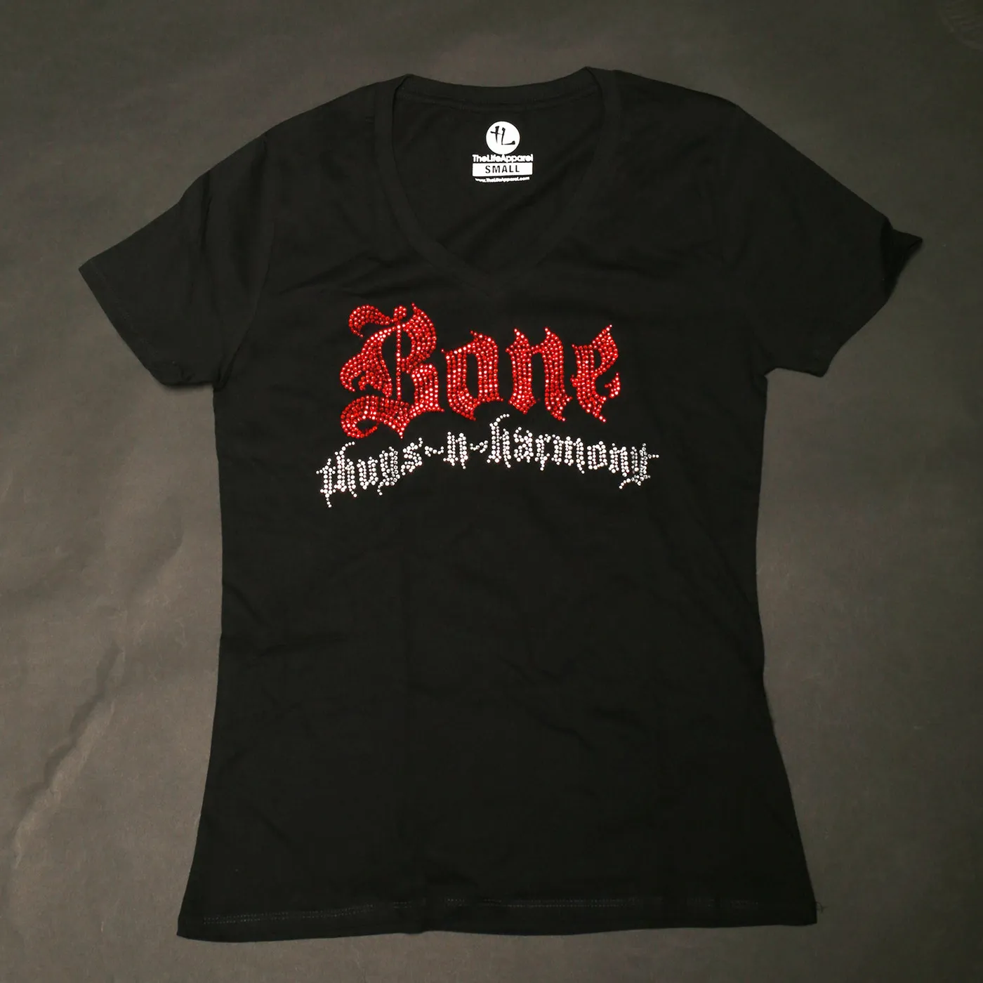 Bone Thugs-N-Harmony CLEARANCE Bone Thugs Rhinestone Logo "Black" V Neck