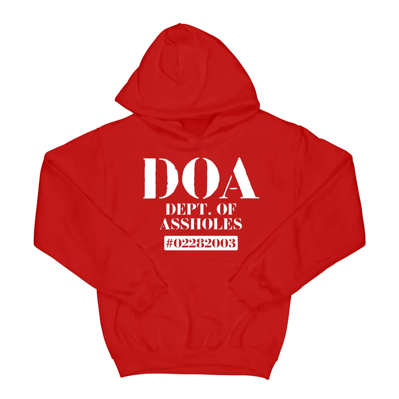 TraeMerch Department of Assholes "White Logo" Red Hoodie