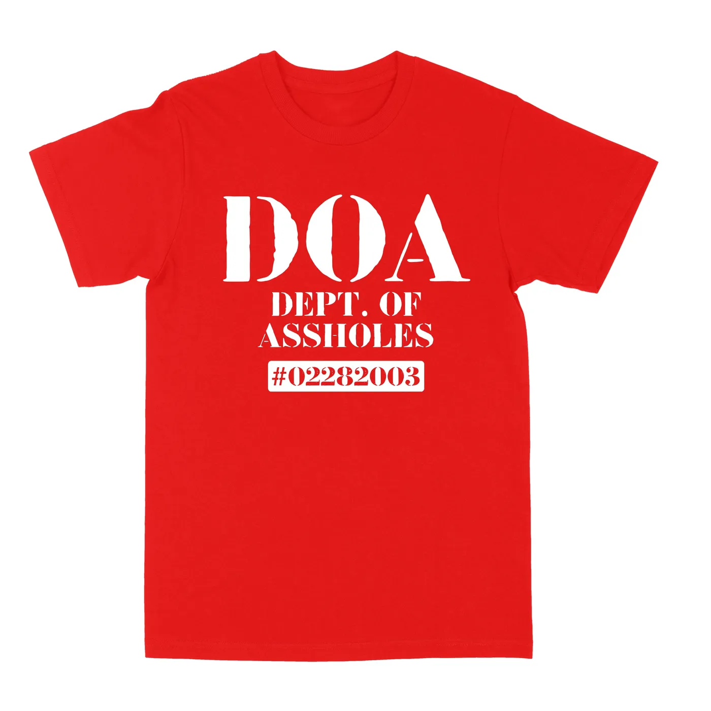 TraeMerch Department of Assholes "White Logo" Red Shirt