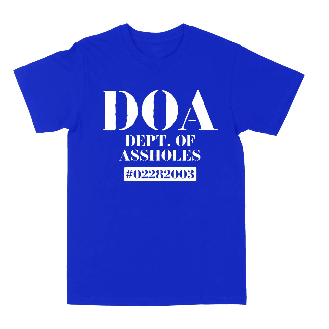 TraeMerch Department of Assholes "White Logo" Royal Blue Shirt