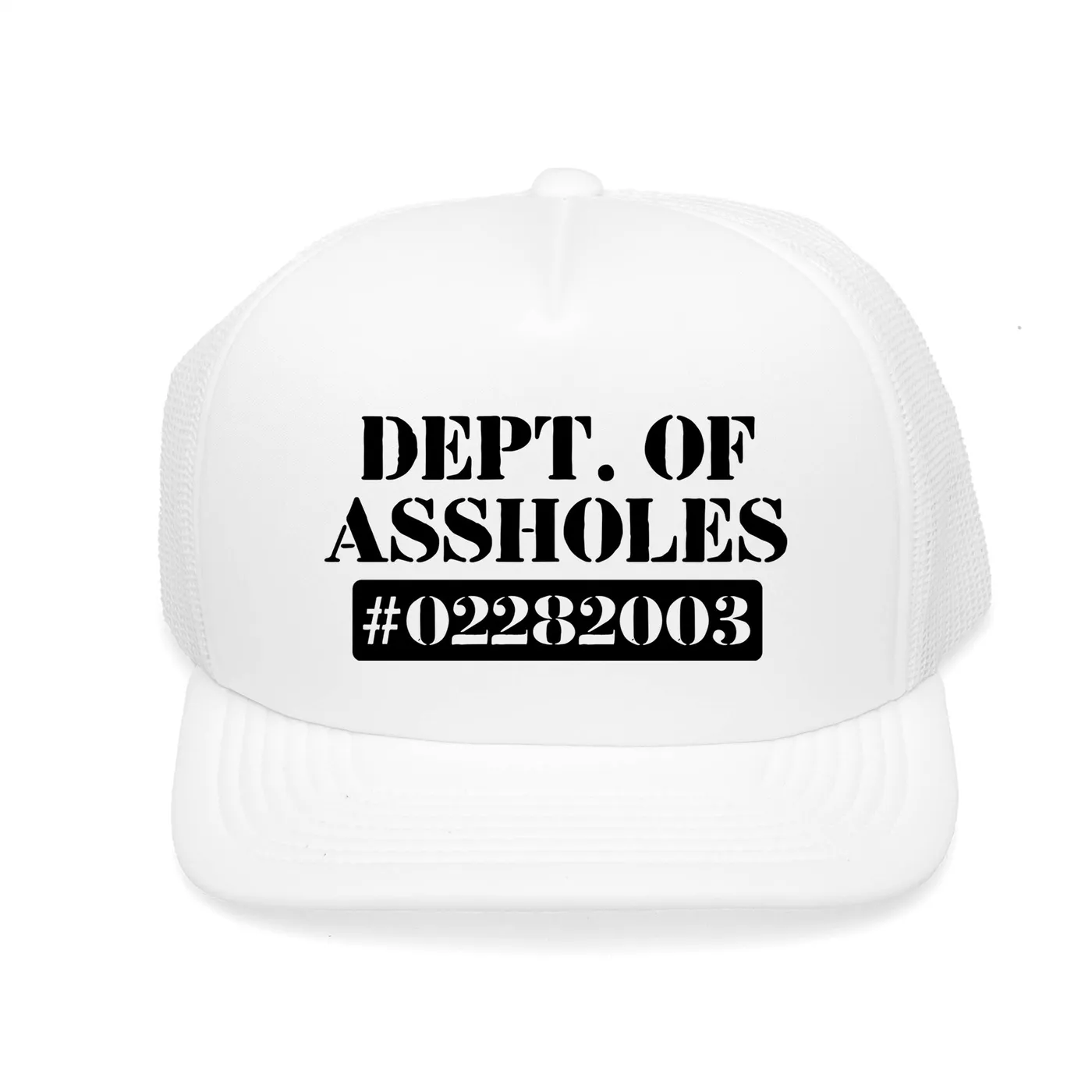 TraeMerch Department of Assholes "White" Trucker Hat