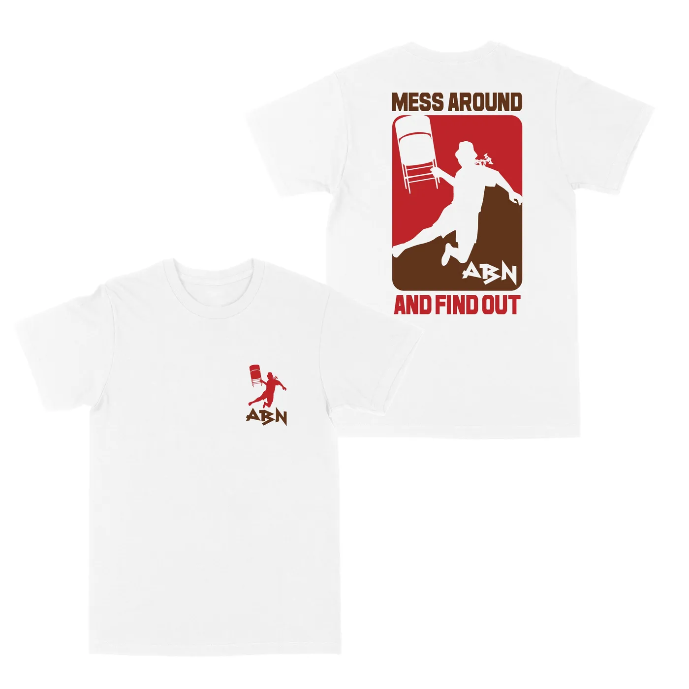 TraeMerch Mess Around "Burgundy / Brown" White Tee