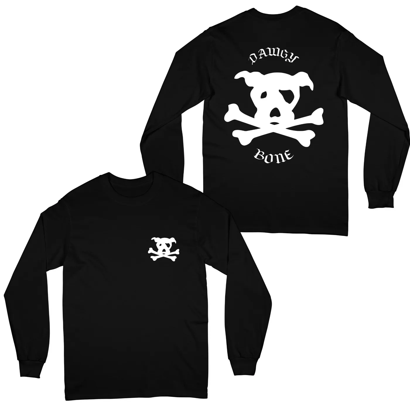 Rucci Dawgy Bone "Front / Back" Black Long Sleeve